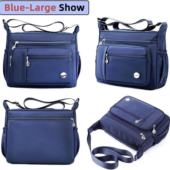 Women Nylon Shoulder Handbag Tote Crossbody Purse Multi-Pocket Large Capacity - Picture 6 of 6